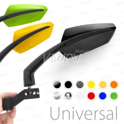 Espejos retrovisores delgados para moto azul tintado antideslumbrante 8mm 10mm para moto scooters Foto 1 de 4