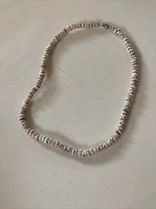 Collar Boho Playa Tigre Puka Cáscara Crema Marrón Tonos Tierra Excelente Estado - Imagen 1 de 6
