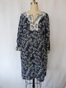 Talbots Dress Medium Seashell 3/4 Sleeve Tunic Coverup Beach Resort Vacation NEW - Picture 1 of 6