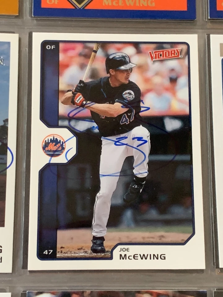 JOE MCEWING AUTOGRAPHED SIGNED 2002 UPPER DECK VICTORY CARD NEW YORK METS COA - Image 1 of 1