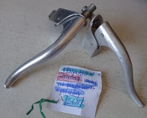 VINTAGE LIGHT ALLOY RACING BRAKE LEVERS UNIVERSAL BRAND LEVE FRENO VINTAGE - Picture 1 of 4