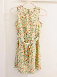 gap girls floral yellow sleeveless dress with belt size xl - Picture 1 of 3