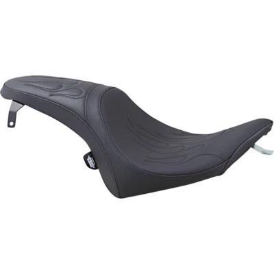 Asiento 2-up Drag Specialties Predator - cosido con llama - Vegas (negro) 0810-1597 Foto 1 de 4