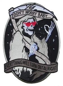Patche dorsal la mort don't worry dos écusson grande taille patch backpatche - Picture 1 of 2