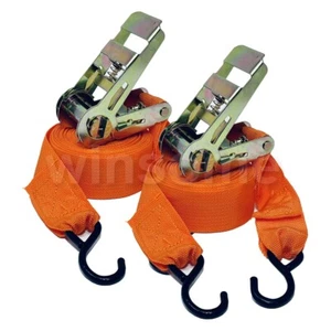 2 x Heavy Duty Ratchet Straps Tie Down Handy Claw Lorry Lashing Cargo Luggage - Picture 1 of 7