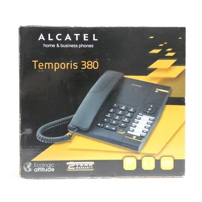 ALCATEL TEMPORIS 380 TELEPHONE FIXE FILAIRE LIGNE FIXE MAISON COULEUR NOIR NEUF - Photo 1/4
