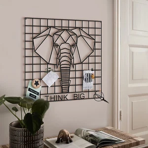 Elefant Metall Wandkunst, Metallgitter Wandpaneel, ""Think Big"" Metall Wandhängung - Bild 1 von 3