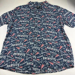 New England Patriots Classic Hawaiian Shirt Men Logos & Emblems Rayon Slim Fit L - Picture 1 of 6