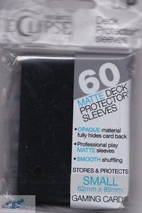 60 PRO-MATTE ECLIPSE OPACO YUGIOH tamaño CUBIERTA PROTECTORES MANGAS TARJETAS NEGRAS - Imagen 1 de 2