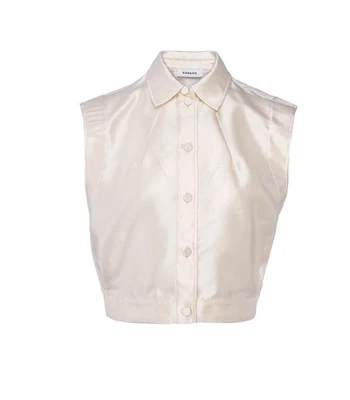 Sandro Paris Women's Shirt Size 3 / L Cropped Satin Shirt SFPCM00972 RRP: 195EUR - Image 1 of 4
