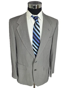 Farah Clothing Blazer Mens 40R Gray Sports Coat Jacket 2 Buttons Vent Wool Blend - Picture 1 of 16