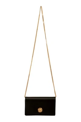 Versace Women's Black Silk&Leather Sparkle Medusa Head Mini Chain Crossbody Bag - Image 1 of 4