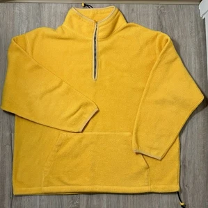 Vintage Energy Zone EZ Yellow Fleece Quarter Zip Pullover Youth L 14-16 90s Y2K  - Picture 1 of 6