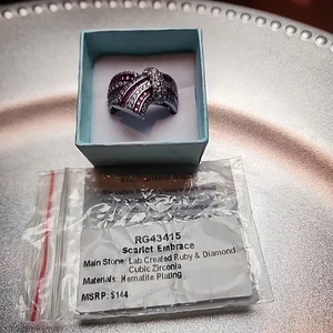 Bomb Party Ring Size 9 Scarlet Embrace In Hematite Plating, RG43415 - Picture 1 of 2