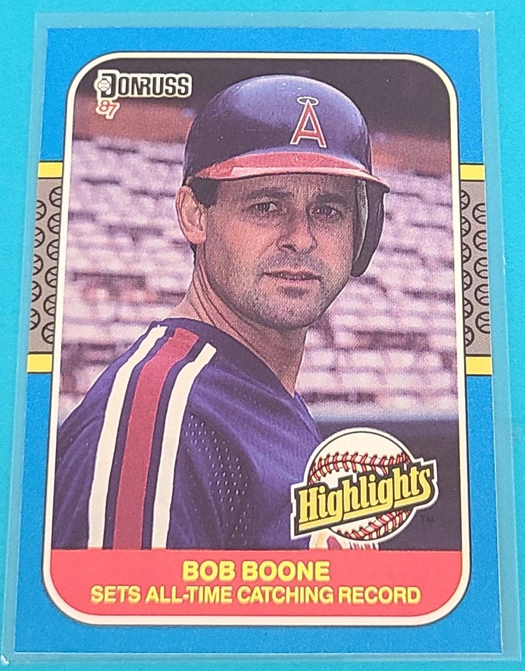 1987 Donruss Highlights    #41 Bob Boone California Angels Baseball Card V4 - Image 1 of 2