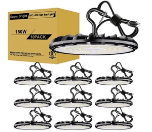 UFO LED High Bay Light 150W 10Pack, High Bay LED Shop lights 5000K 16,500Lm - Picture 1 of 2