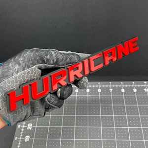 1PC HURRICANE 3D Red Black Matte Acrylic Emblem Badge for Car SUV Truck - Picture 1 of 12