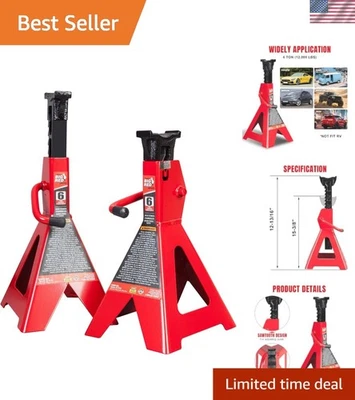 Professional-Grade 6 Ton Jack Stands - Secure Car Support and Easy Adjustments - Image 1 of 4