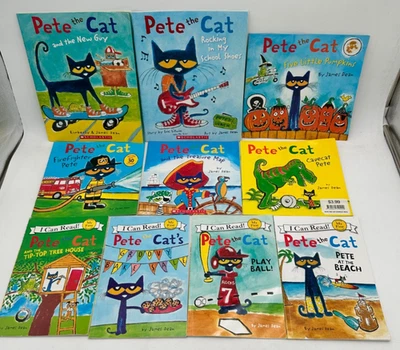 Lot Of 10 Pete The Cat Picture Books - by Kimberly and James Dean - Paperback - Image 1 of 4
