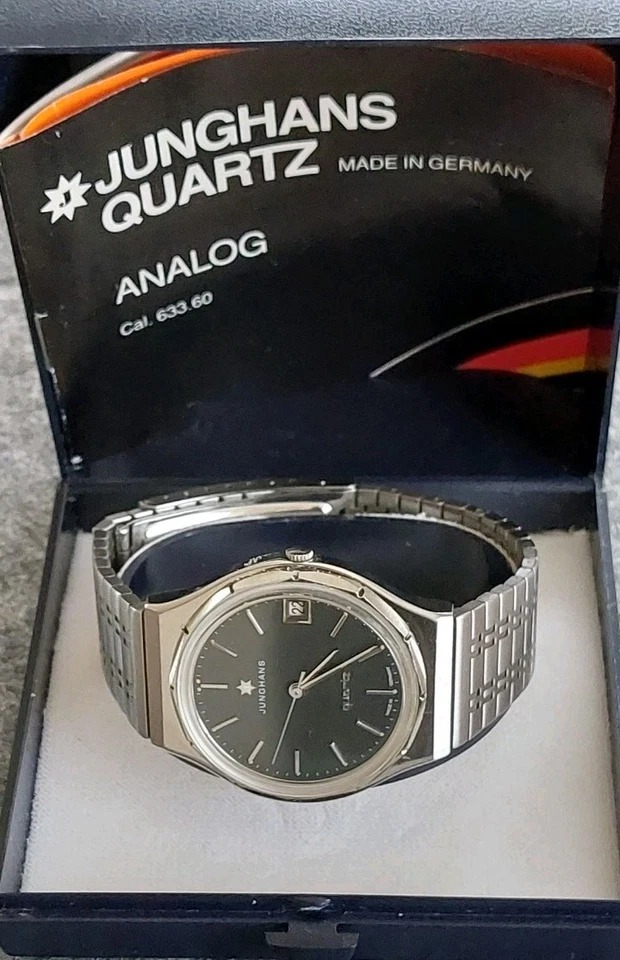 JUNGHANS QUARTZ Armbanduhr Kaliber 633.60 . Made In Germany . 1970er / 1980er - Bild 1 von 4