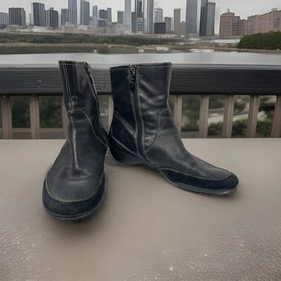 Botines Circa Joan & David Cuero Fresco Negros Cremallera Hebilla Acento Foto 1 de 4