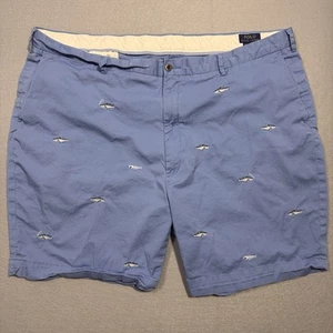 Polo Ralph Lauren Mens Size 48 Shorts Blue Fish Stretch Classic Fit Chino 4302 - Picture 1 of 11