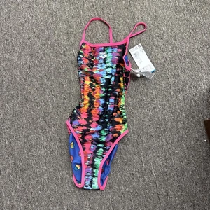 ARENA Performance Women's Reversible Challenge Back Swimsuit Neon Size  28 - Picture 1 of 2