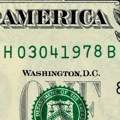 March 4th 1978 3rd April Dollar Bill Uncirculated Birthday Note $1 Fancy Serial - Image 1 of 4