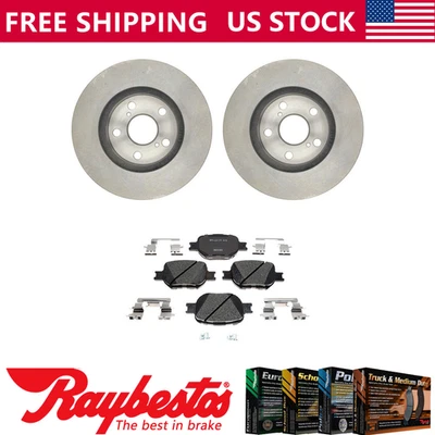 Front Kit Brake Rotors + Ceramic Pads & Hardware For 2000-2001 Toyota Celica - Image 1 of 4
