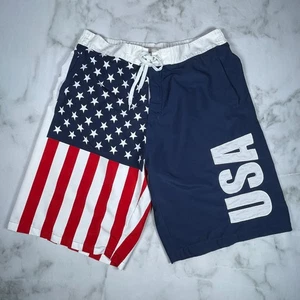 Calhoun Sportswear Mens Swim Trunks Board Shorts USA American Flag US Size XXL - Picture 1 of 15
