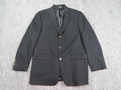 Blazer masculino Bloomingdales 42 longo preto jaqueta de cashmere EUA - Imagem 1 de 4