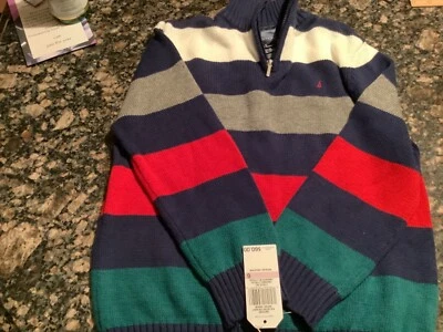 boys nwt nautica sz 6 sweater zip front red,blue,green,blue,white - Image 1 of 3