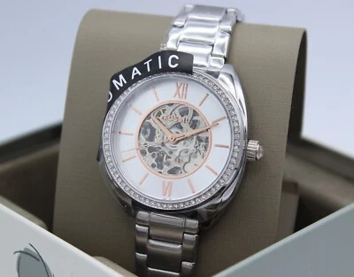 NUEVO RELOJ FOSSIL VALE AUTOMATIC SKELETON SILVER PARA MUJER BQ3727 Foto 1 de 4
