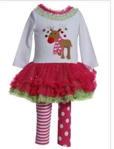 Neu Mädchen seltene Editionen Größe 18 24 Monate RENTIER Weihnachten Outfit Kleid Tutu - Bild 1 von 1