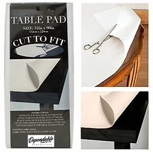Dependable Felt Back Vinyl Table Pad Protector Size 52" x 90" Cut to Fit