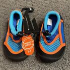 Wonder Nation Boys Blue Orange Aqua Socks Water Shoes Beach Size 5-6 New