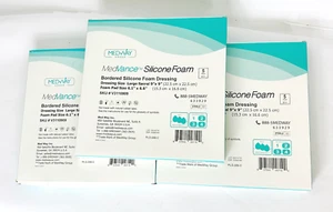 Lot of 3-Medvance Bordered Silicone Foam Large Dressings Sacral 9"X 9" Box of 5 - Picture 1 of 5