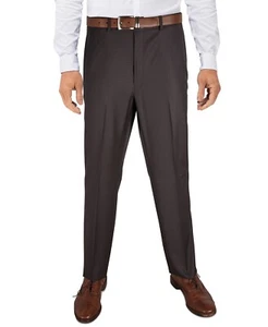 Ralph Lauren Mens Brown Grid Flat-Front Dress Pants NWT $95 Size 34 x 34 - Picture 1 of 2
