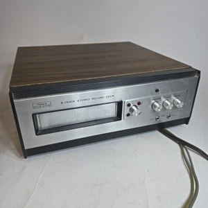 Plataforma de grabación Sears 1970 estado sólido modelo 169 93121 700 grano de madera 8 pistas - Imagen 1 de 22