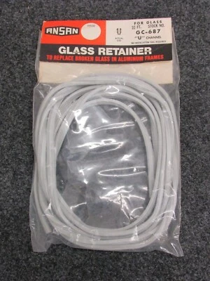 NEW! ANSAN GLASS RETAINER / WEATHERSTRIPPING, 3/8" X 1/8" X 10', GC-687 - Image 1 of 3
