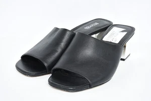 MICHAEL MICHAEL KORS Black Leather Summer Cocktail Heeled Sandals Womens Sz 7 - Picture 1 of 6