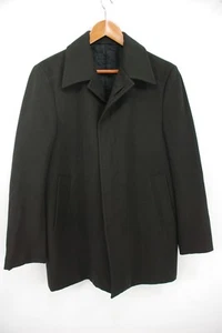 Costume National Homme Italy Button Down Coat Green Wool Cotton City 48 IT - S - Picture 1 of 9