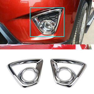 For Mazda CX5 CX-5 2013-2015 ABS Chrome Front Fog Light Lamp Moulding Cover Trim