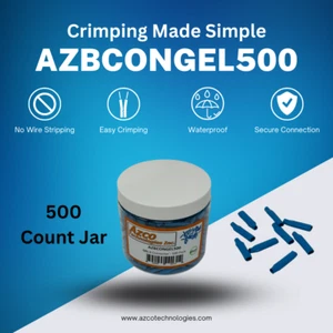 AZCO B Connectors, Gel Filled, 16-26AWG, 500 Count, Waterproof, Crimping Tool - Picture 1 of 3