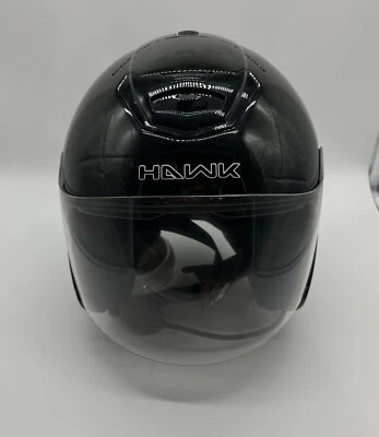 Casco de motocicleta Hawk AP-80 grande negro con micrófono Cardo Foto 1 de 4
