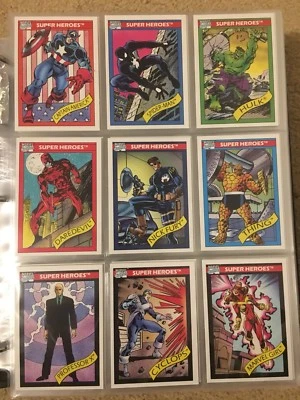 1990 Marvel Universe Series 1 NEAR COMPLETE 159 (of 162) BASE CARD SET - Impel - Image 1 of 4