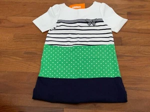 Gymboree Girls White Navy Green Colorblock Dress Size 7 - Picture 1 of 12