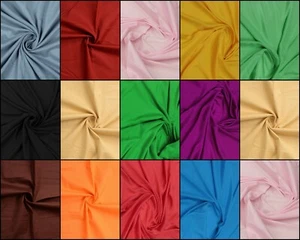 Indian Plain Solid Pure Cotton Fabric Voile Hand-Dyed Dressmaking Sewing Fabrics - Picture 1 of 31