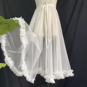 Ladies Lace Up Mesh Wrap Skirt Underskirt Beach Cover Up See Through Ruffle Sexy - Picture 1 of 16