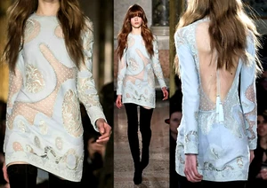 AUTH RUNWAY FW2013 EMILIO PUCCI embroidered silk suede mini dress IT 40 FR 36 - Picture 1 of 22